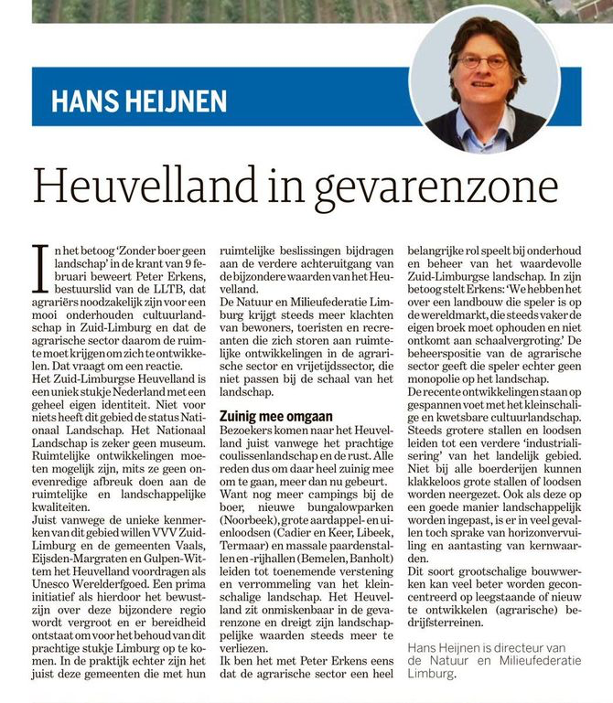 Heuvelland in gevarenzone
