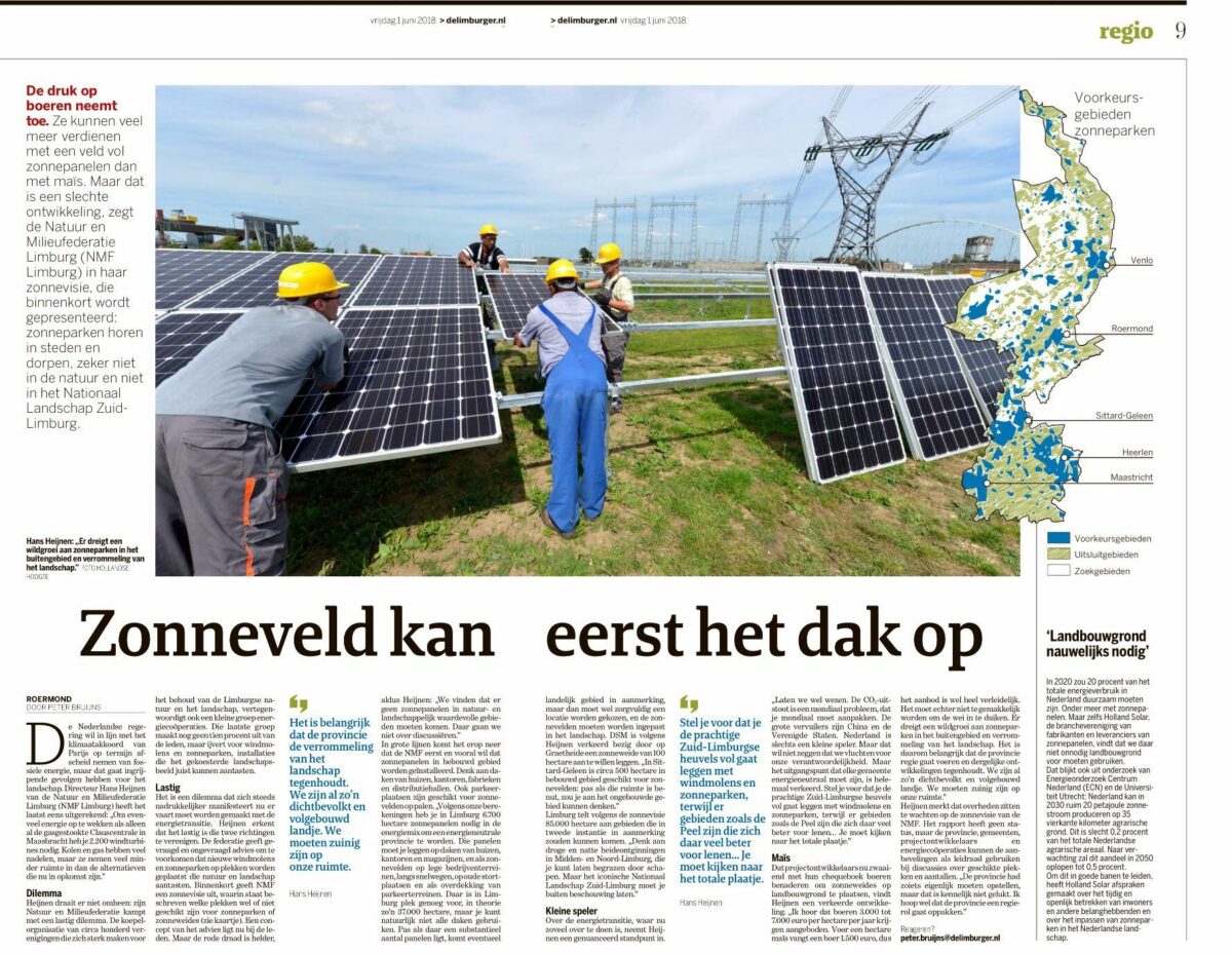Geen wildgroei aan zonneparken