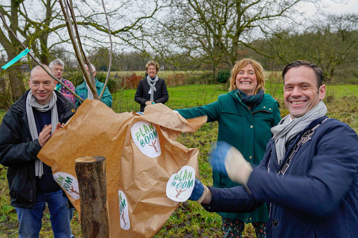 De allereerste bomen Plan Boom geplant