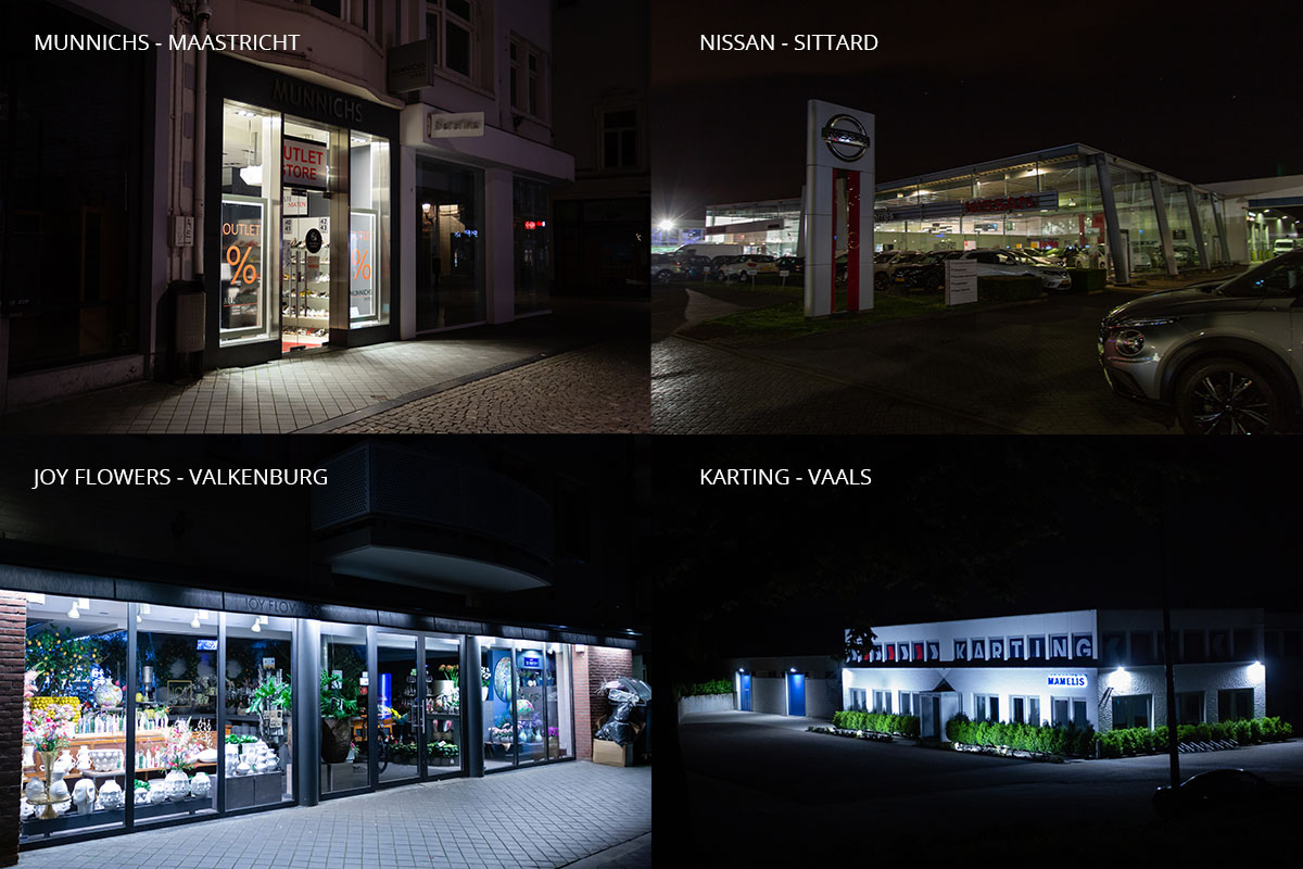Voorbeelden nachtelijke verlichting Limburgse bedrijven 2021